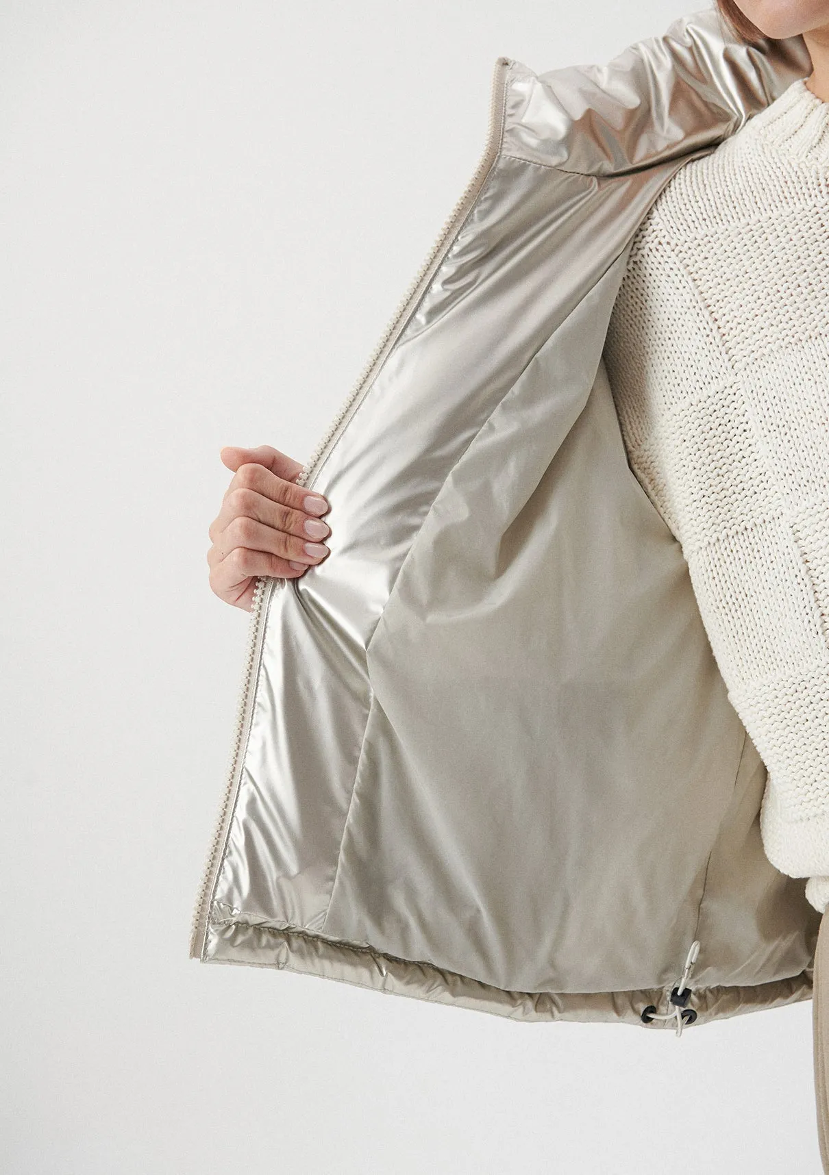 Premium Silver Puffer Jacket