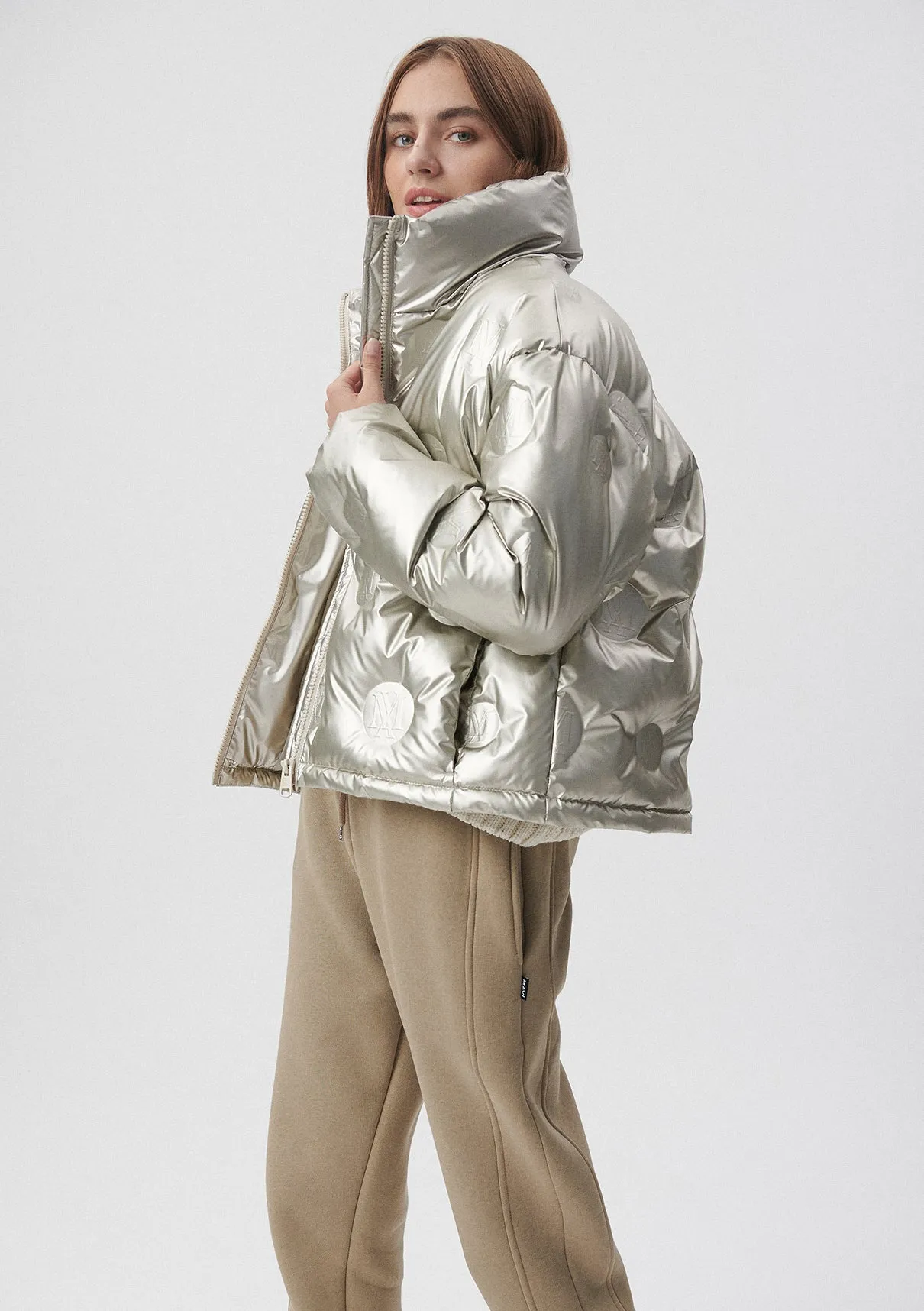 Premium Silver Puffer Jacket