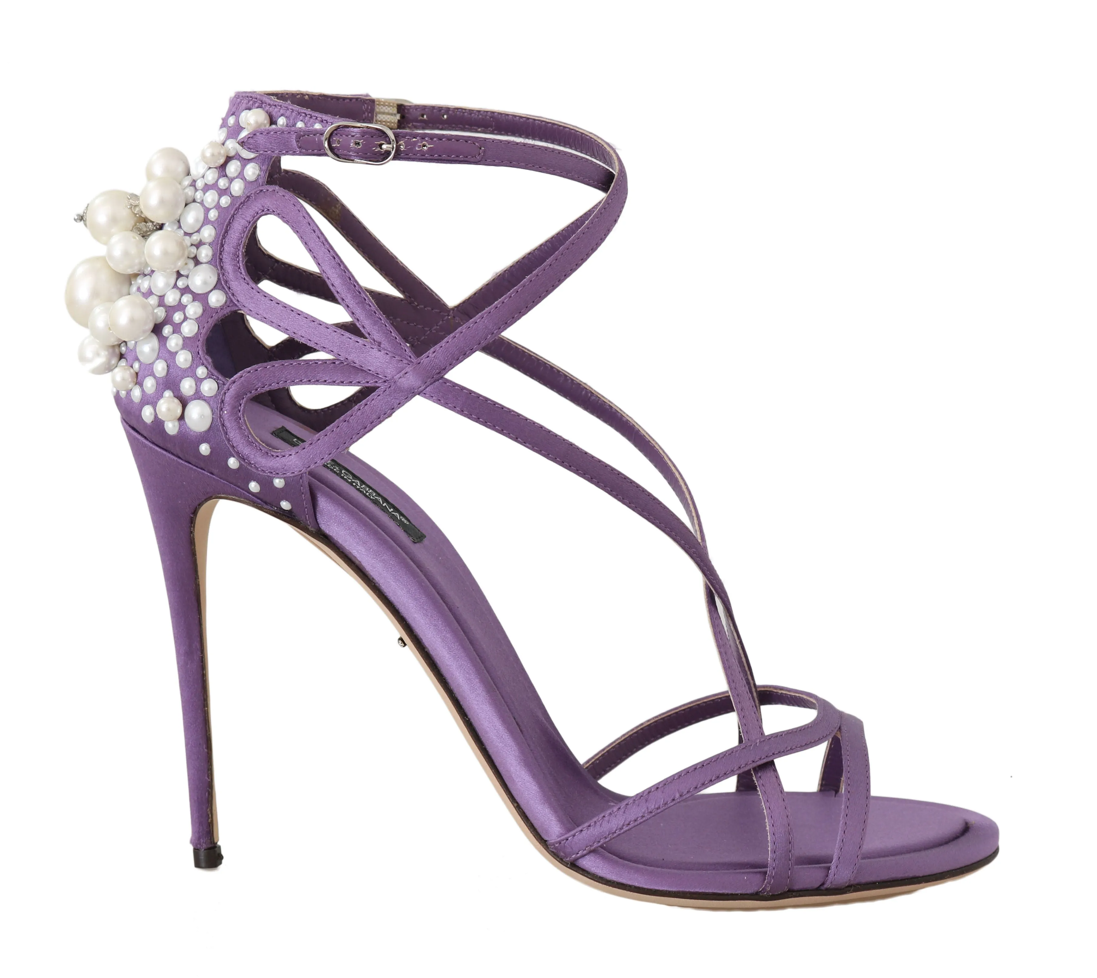 Purple Silk Raso Stiletto Sandals