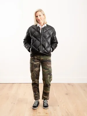 quilted leather puffer