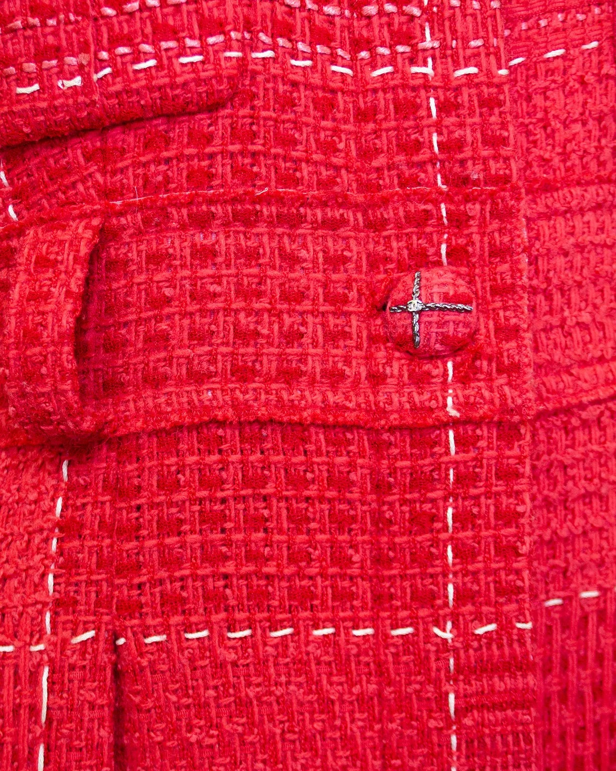 Red and White 2007 Wool Shirtdress