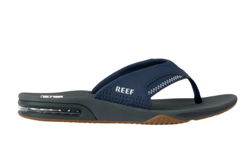 Reef Men's Fanning Bottle Opener Navy /Shadow Flip Flop Sandal