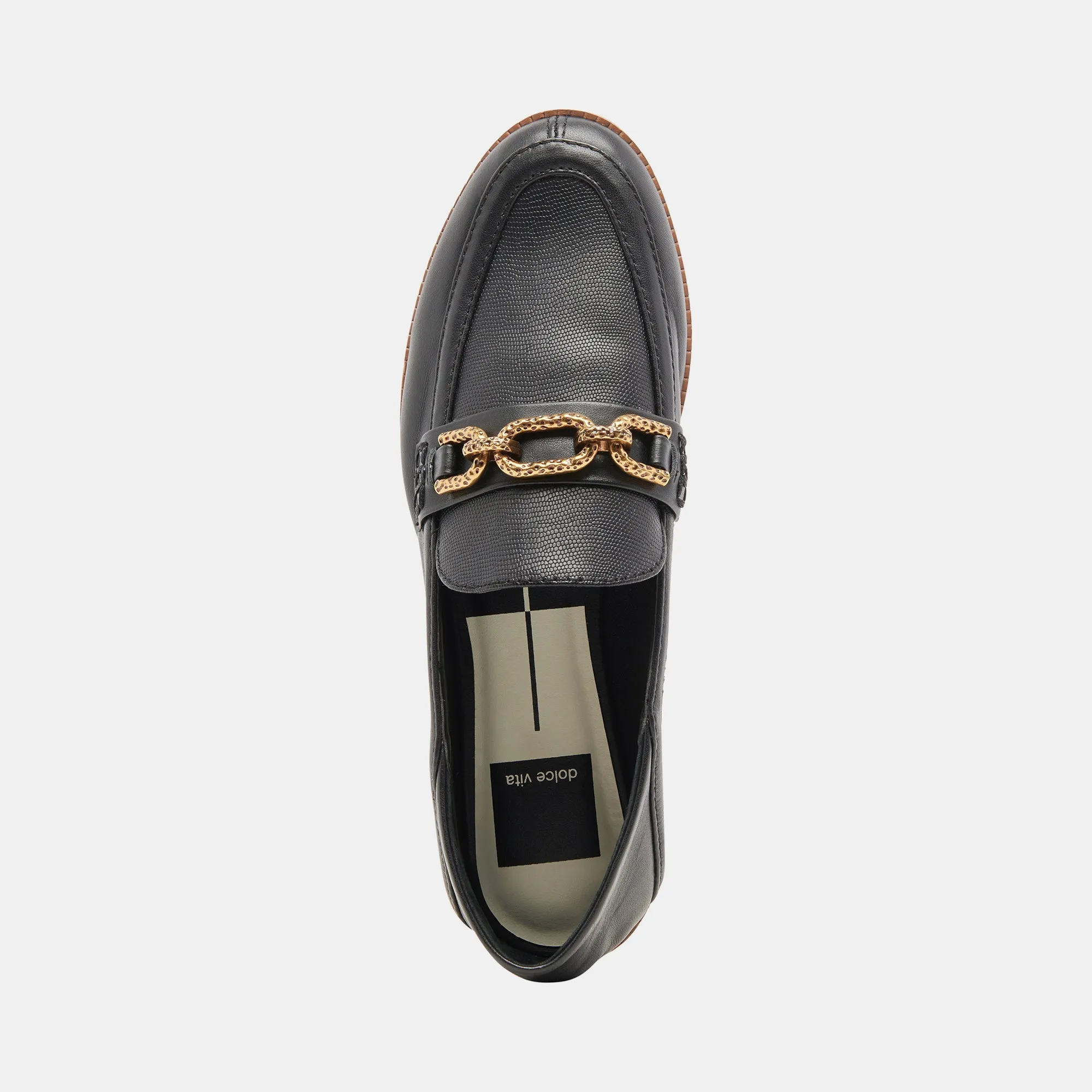 REIGN FLATS BLACK LEATHER - re:vita