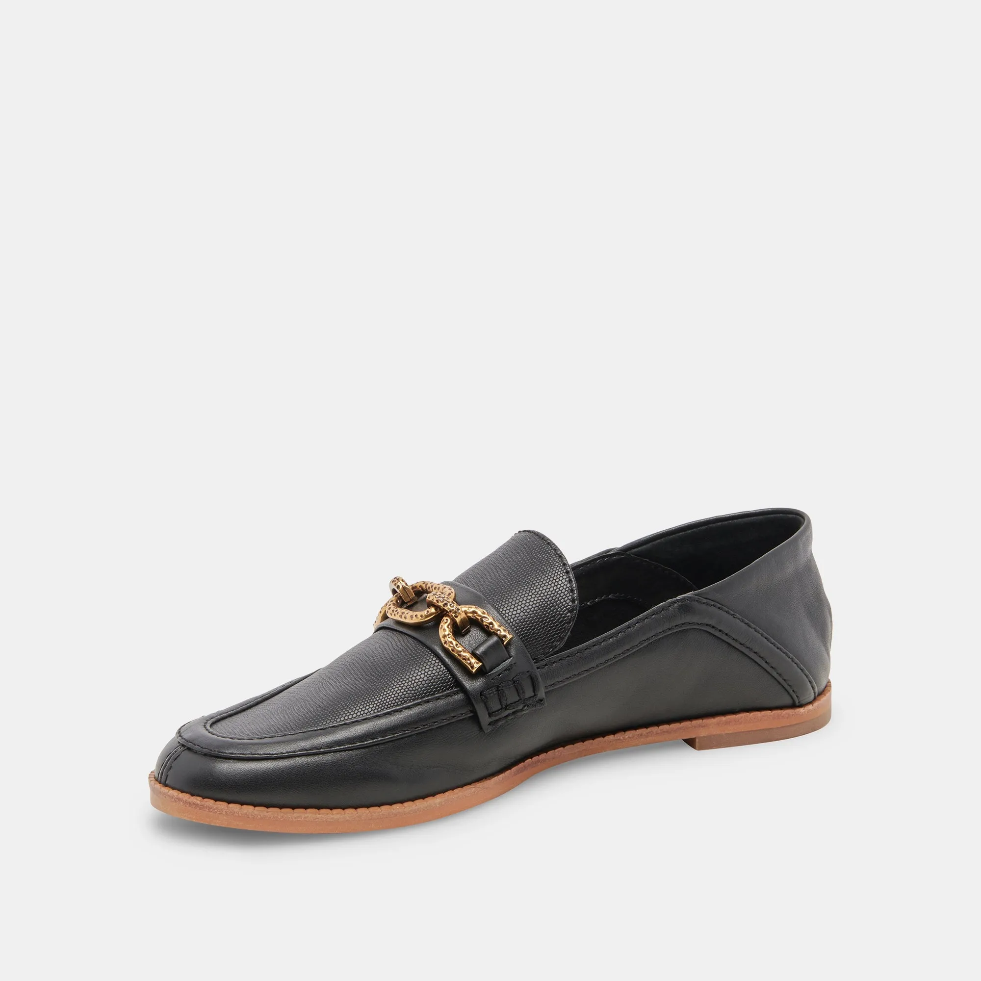 REIGN FLATS BLACK LEATHER - re:vita