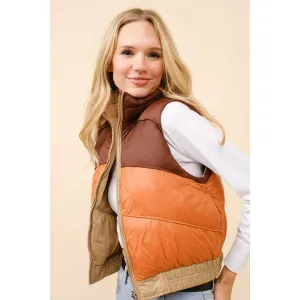 Reversible Cropped Puffer Vest