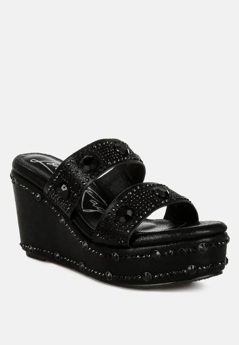Rhinestone & Diamante Wedge Sandals By RAG