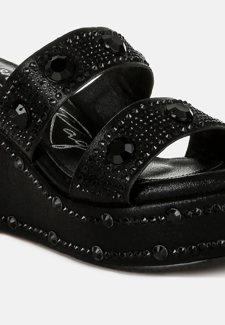 Rhinestone & Diamante Wedge Sandals By RAG