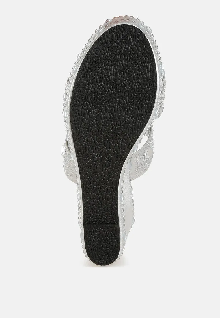 Rhinestone & Diamante Wedge Sandals By RAG