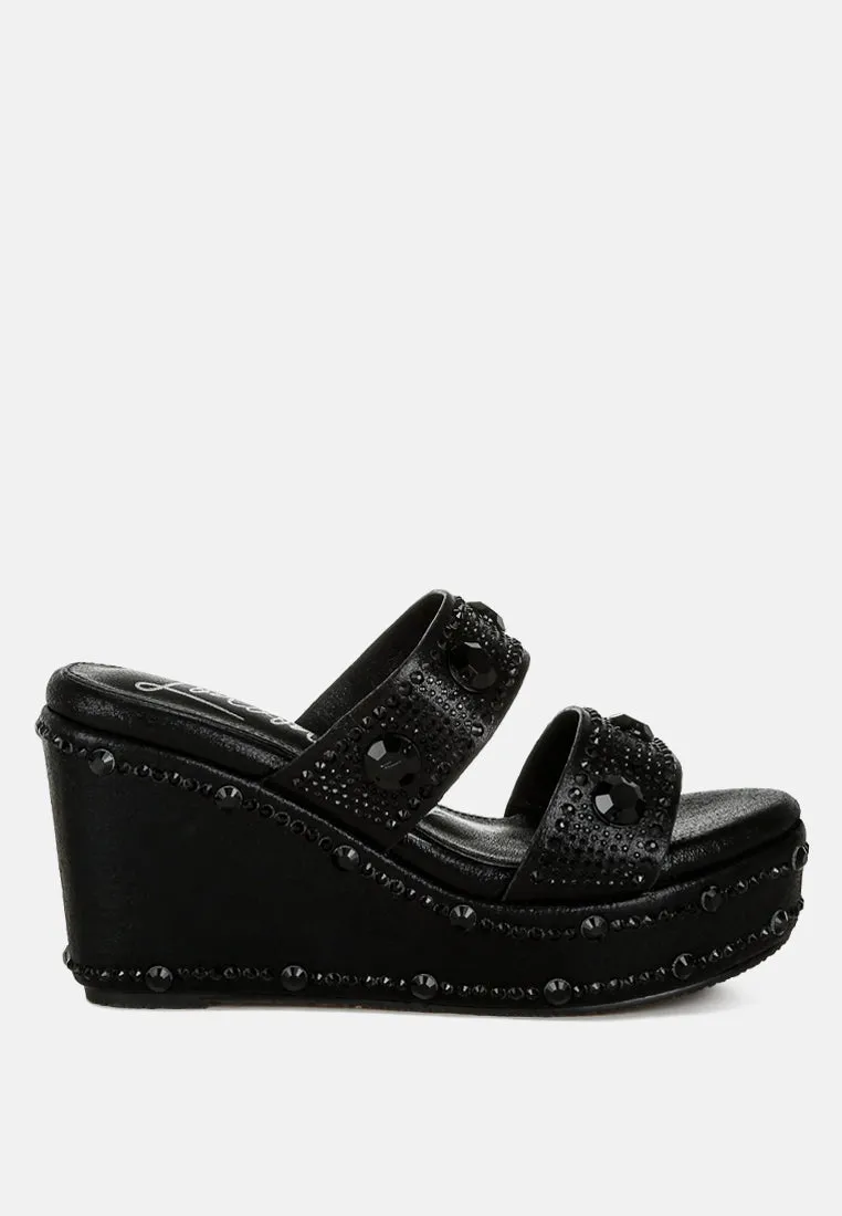 Rhinestone & Diamante Wedge Sandals By RAG