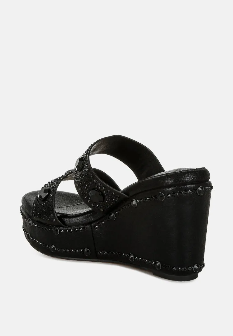 Rhinestone & Diamante Wedge Sandals By RAG