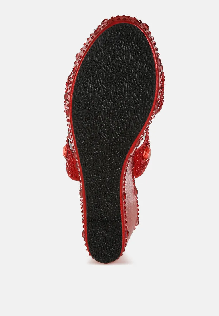 Rhinestone & Diamante Wedge Sandals By RAG