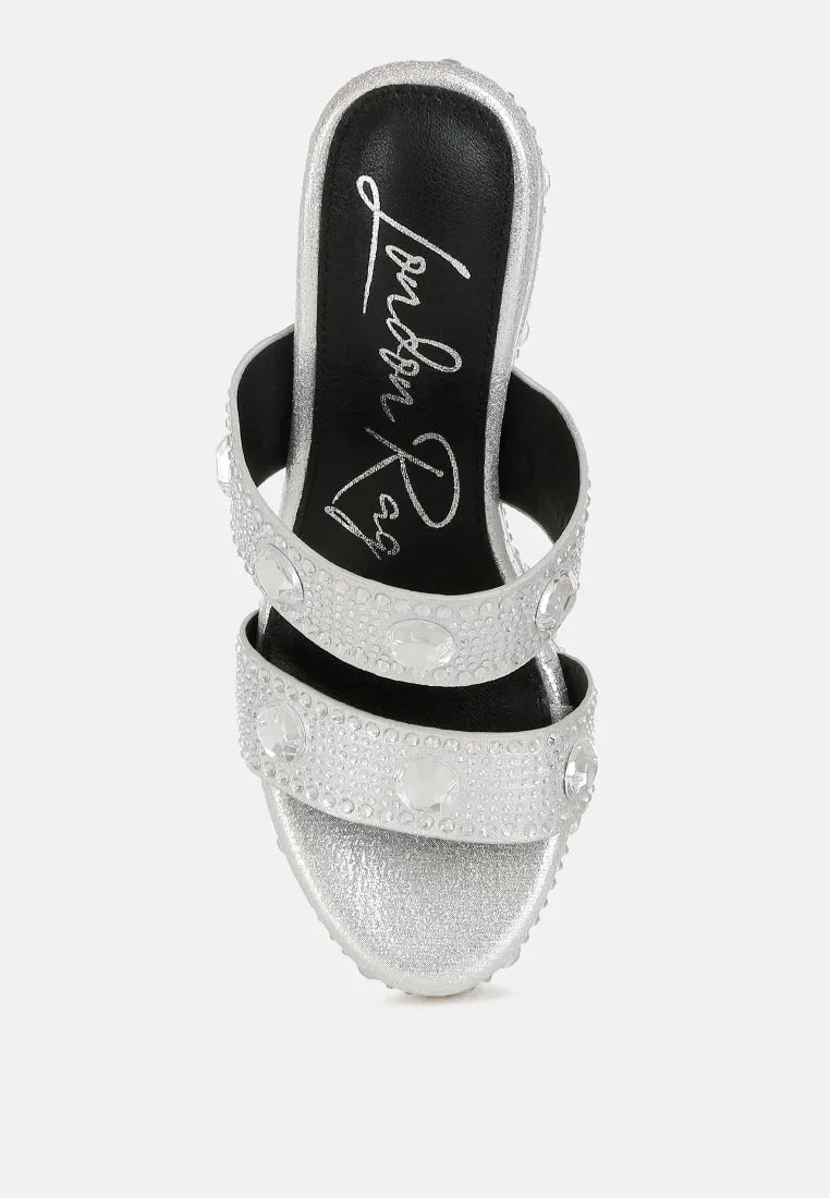 Rhinestone & Diamante Wedge Sandals By RAG