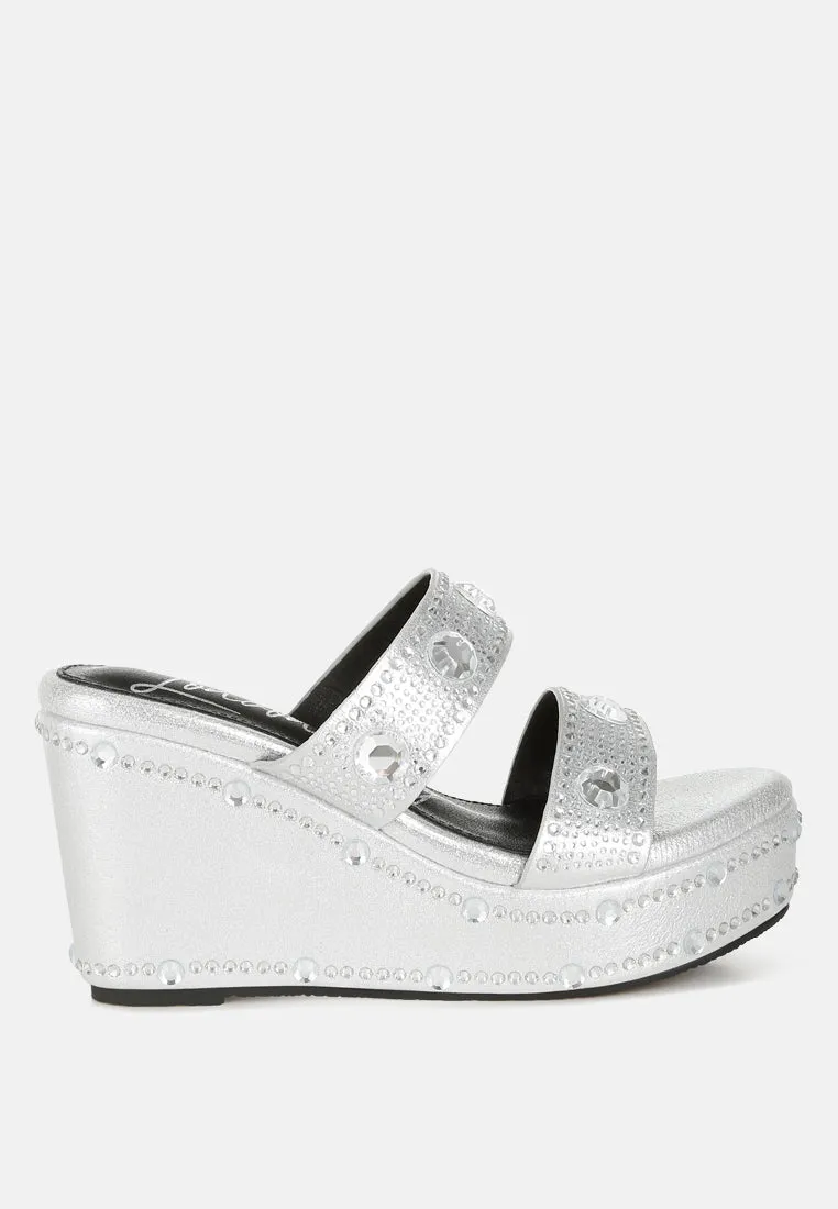 Rhinestone & Diamante Wedge Sandals By RAG