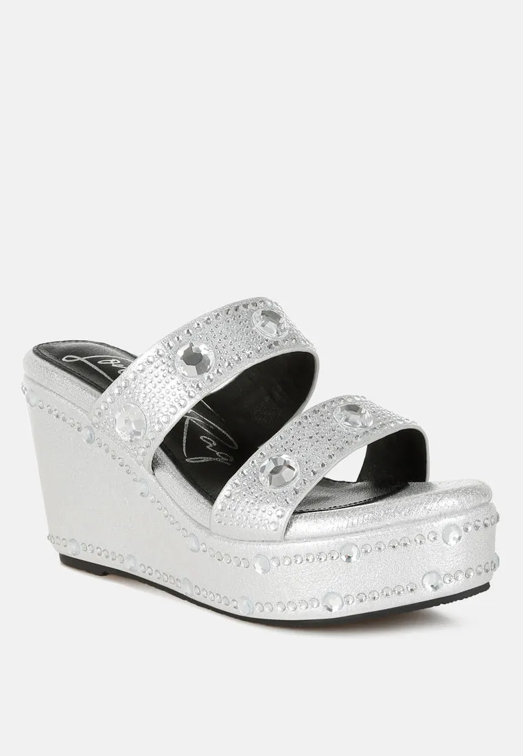 Rhinestone & Diamante Wedge Sandals By RAG