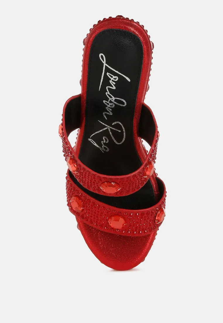 Rhinestone & Diamante Wedge Sandals By RAG