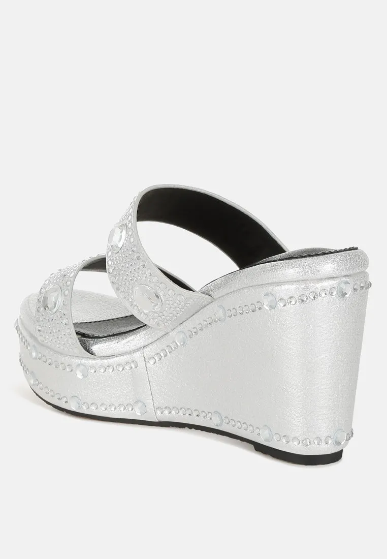 Rhinestone & Diamante Wedge Sandals By RAG