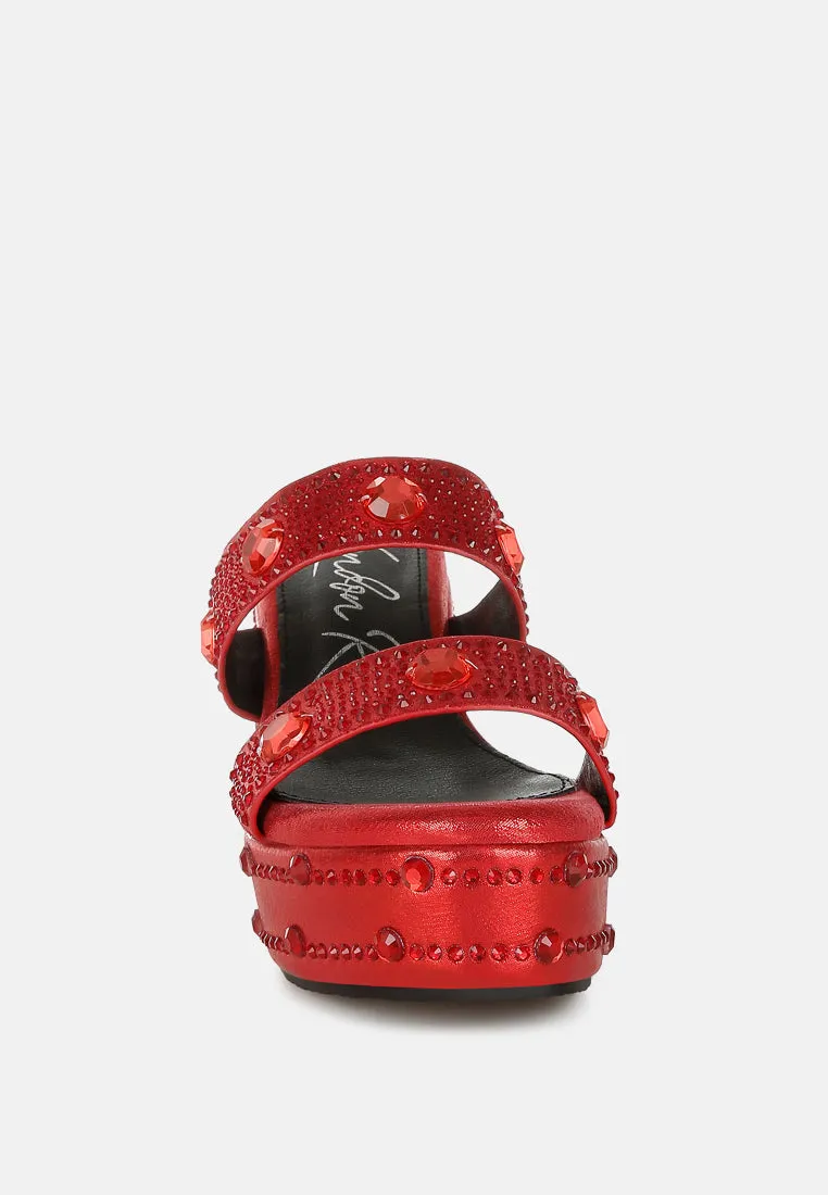 Rhinestone & Diamante Wedge Sandals By RAG