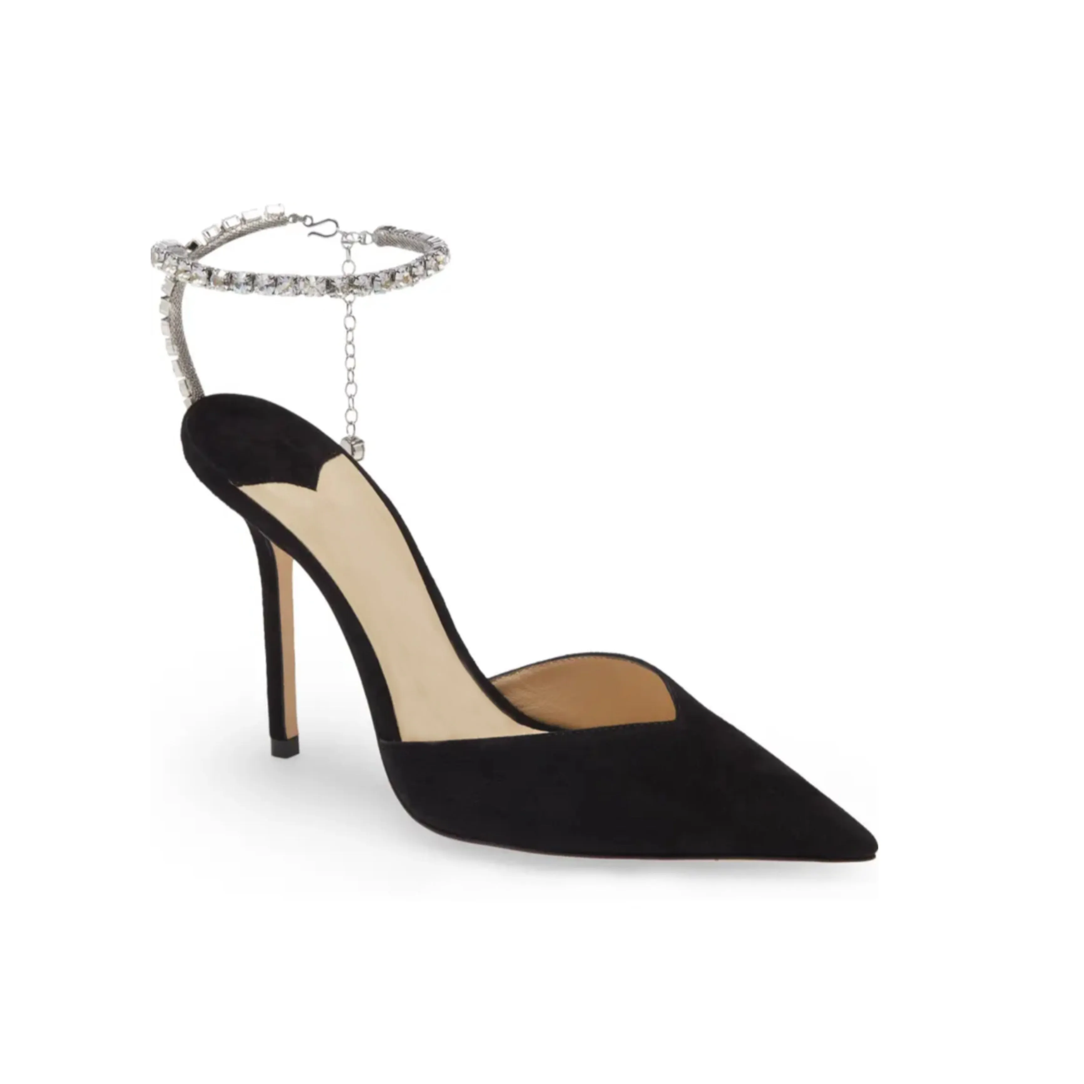 RHINESTONE ANKLE STRAP HEELS