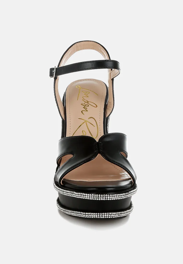 Rhinestones Embellished Wedge Sandals By RAG