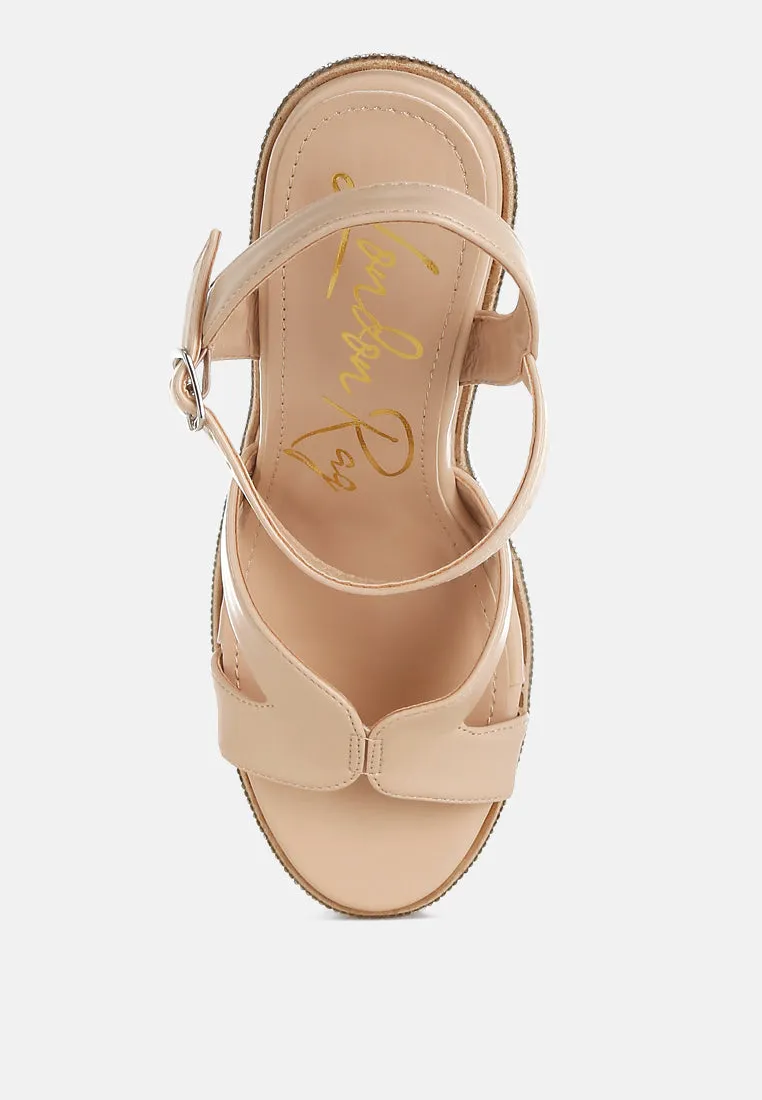Rhinestones Embellished Wedge Sandals By RAG