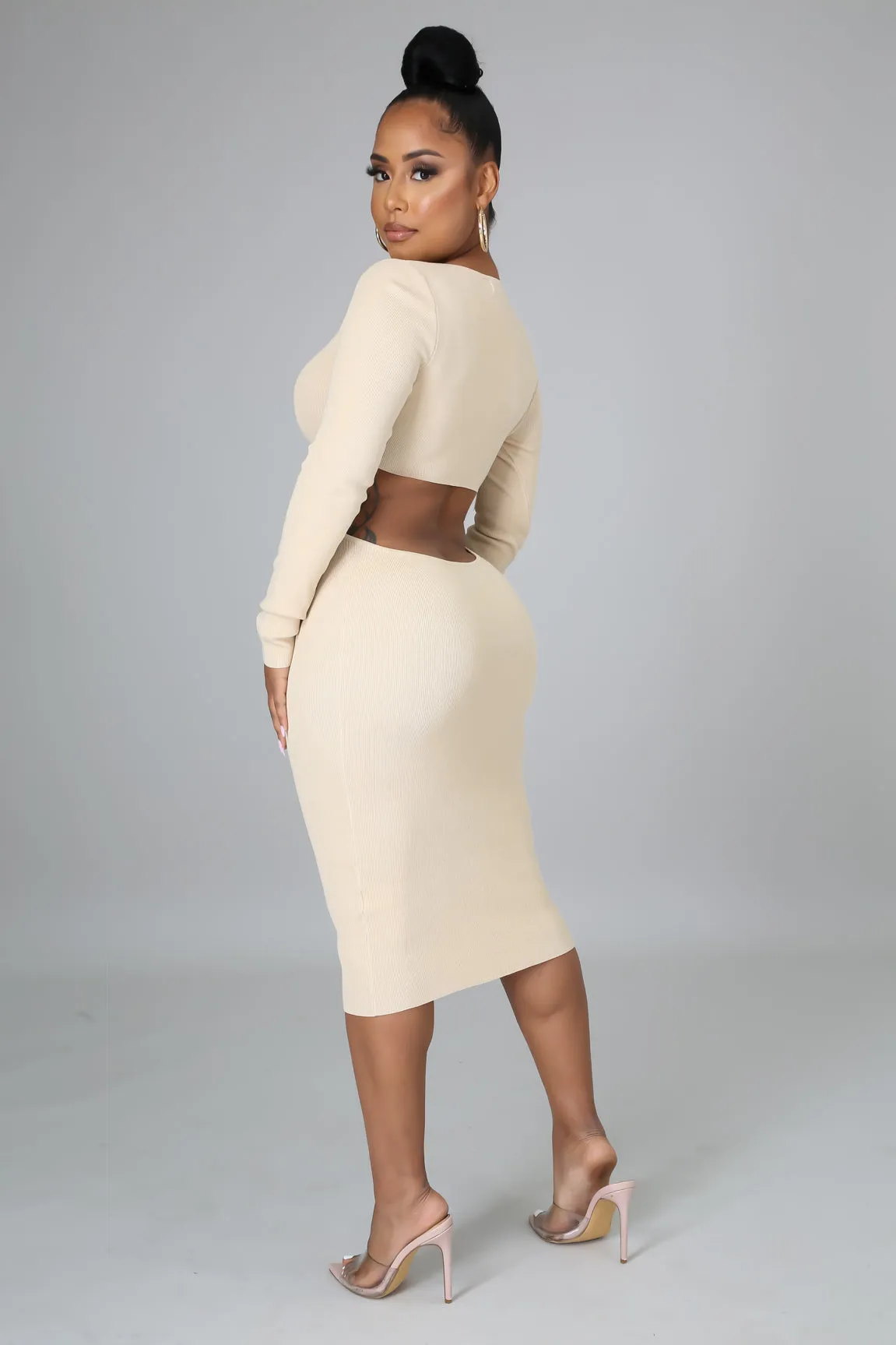 Romance Me Dress - Tan