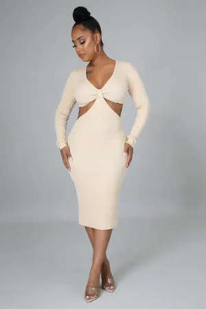 Romance Me Dress - Tan