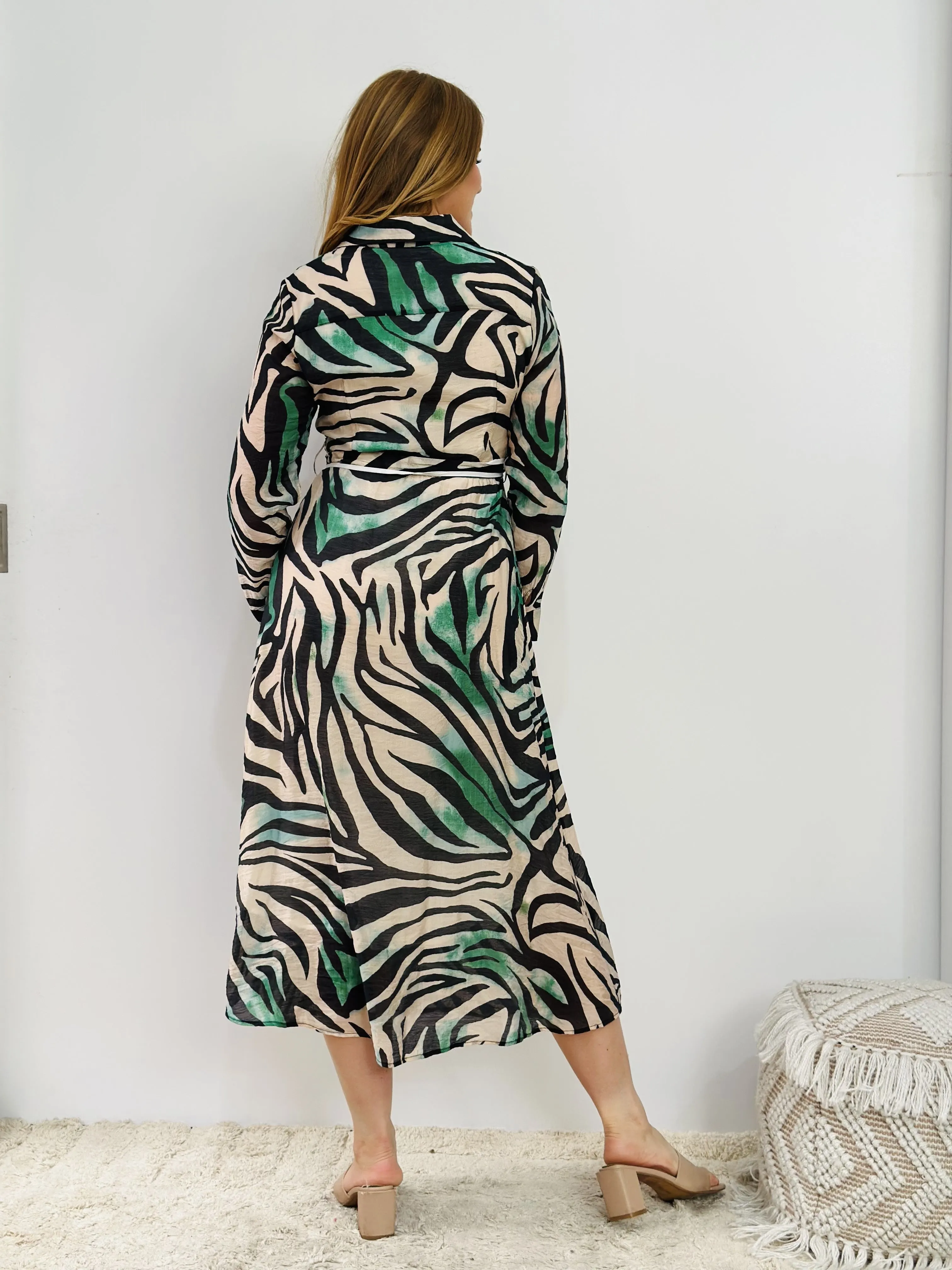 RORY ANIMAL PRINT SHIRT DRESS