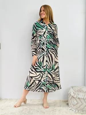 RORY ANIMAL PRINT SHIRT DRESS