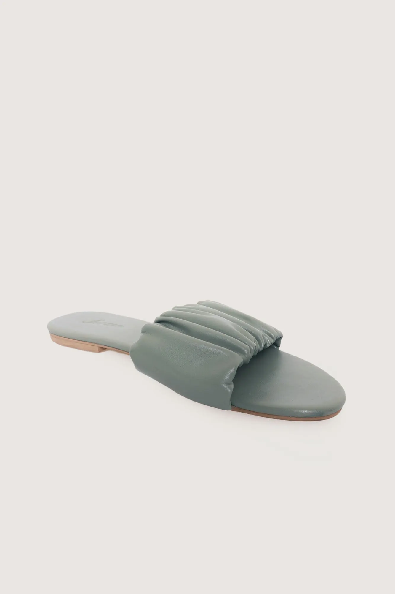 Ruched Band Slide Sandals