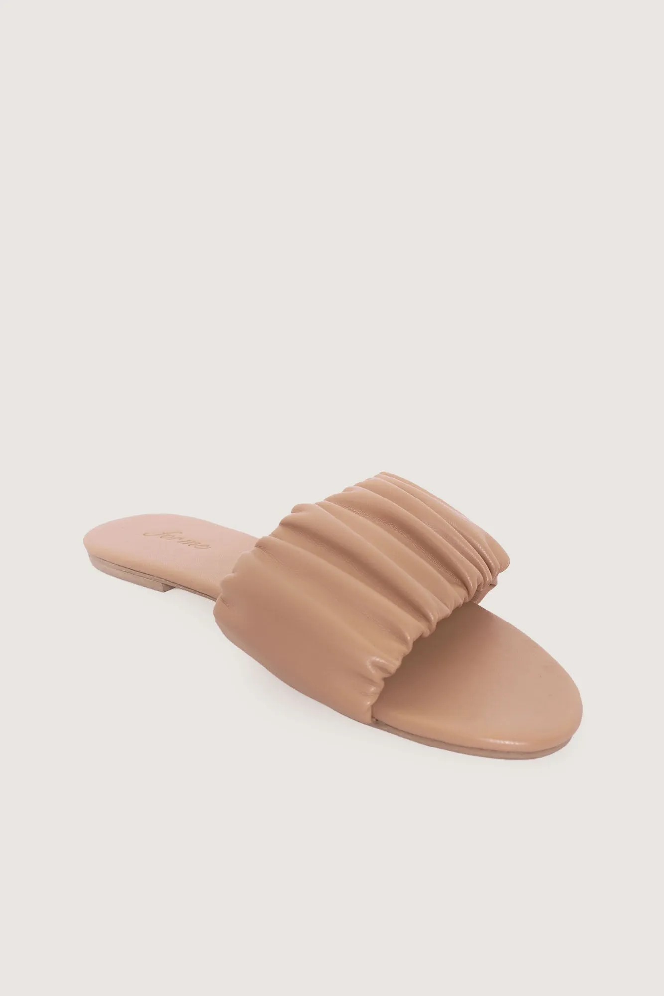 Ruched Band Slide Sandals