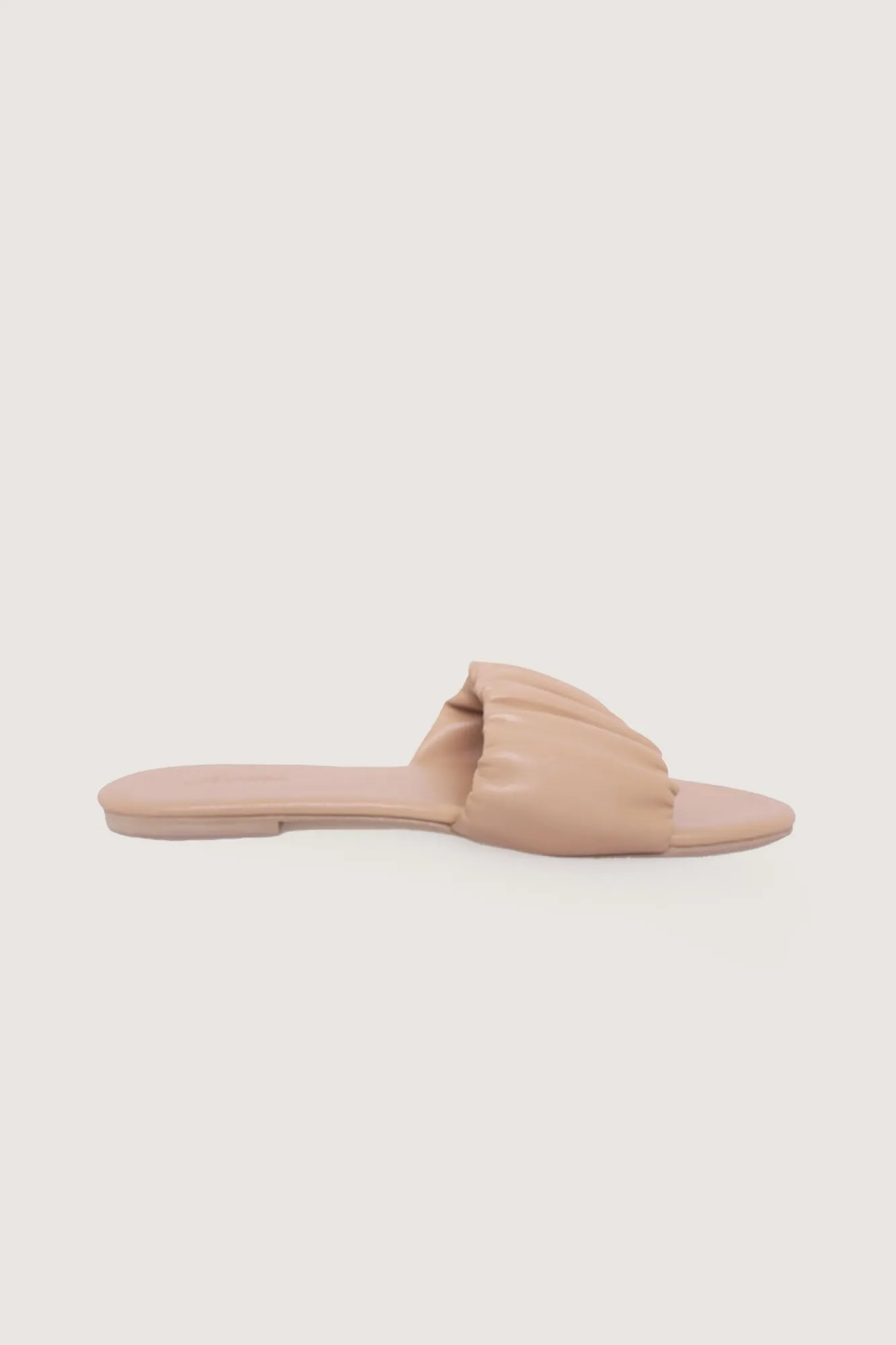 Ruched Band Slide Sandals