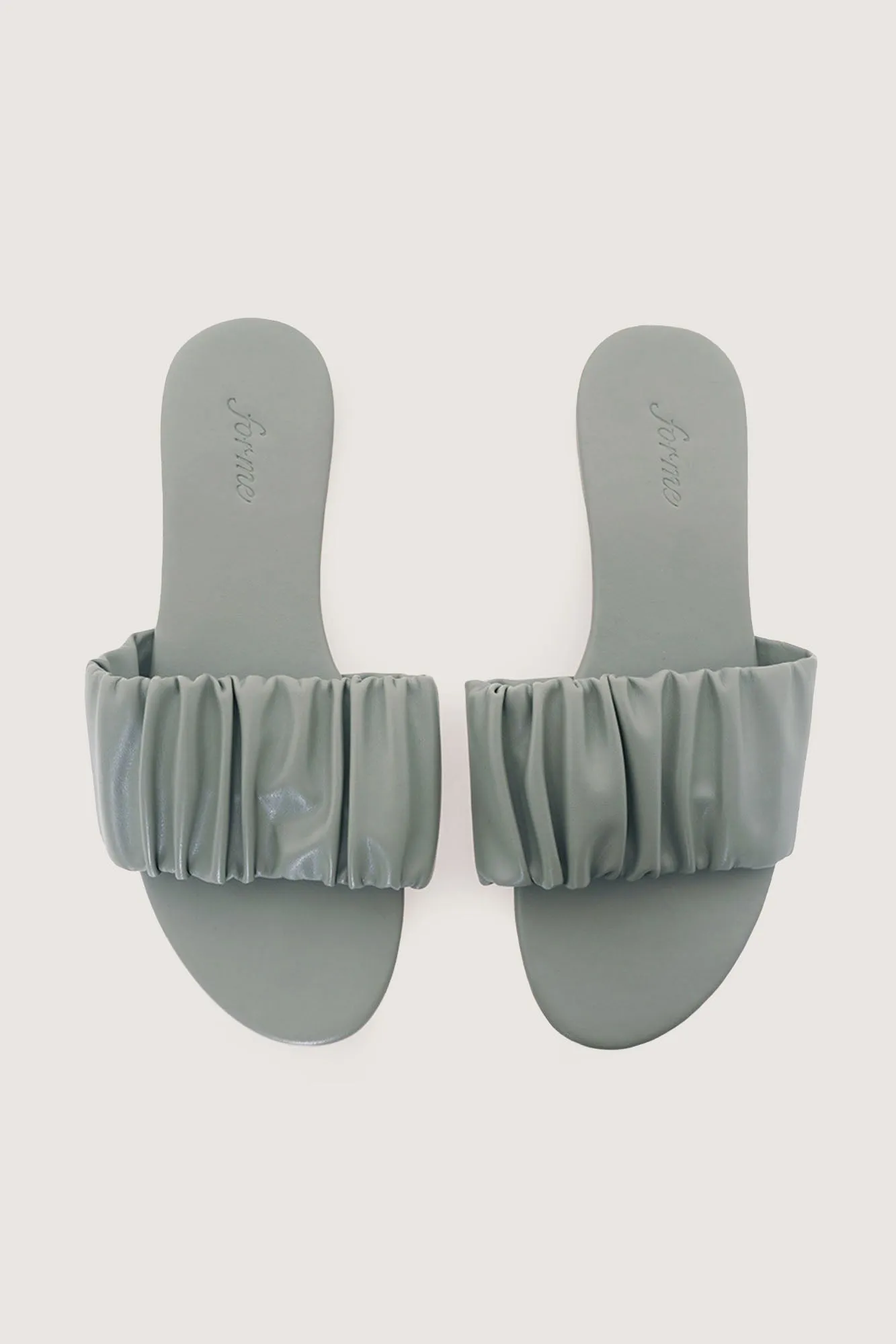 Ruched Band Slide Sandals
