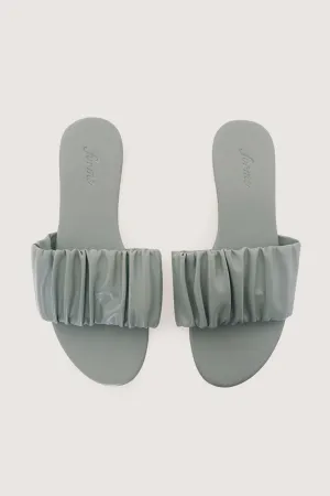 Ruched Band Slide Sandals