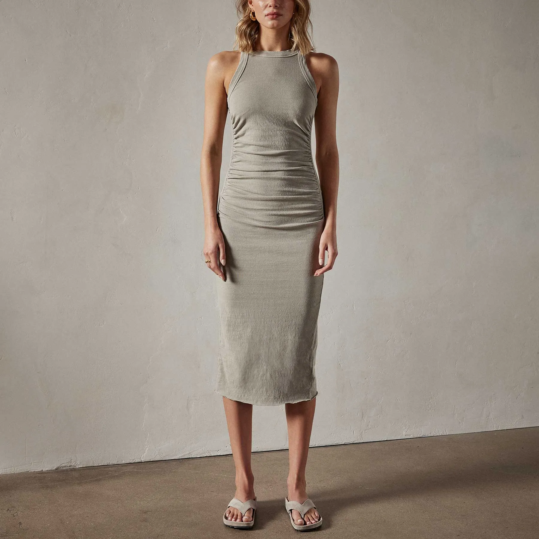 Ruched Cut Away Tank Dress - Silt Pigment