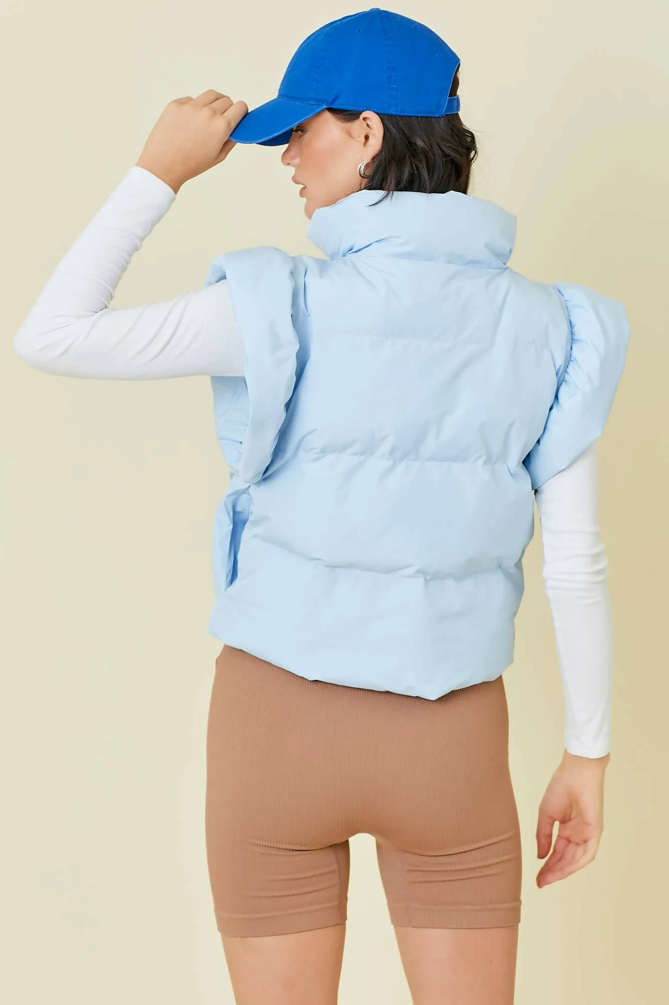 Ruffle Puffer Bow Vest