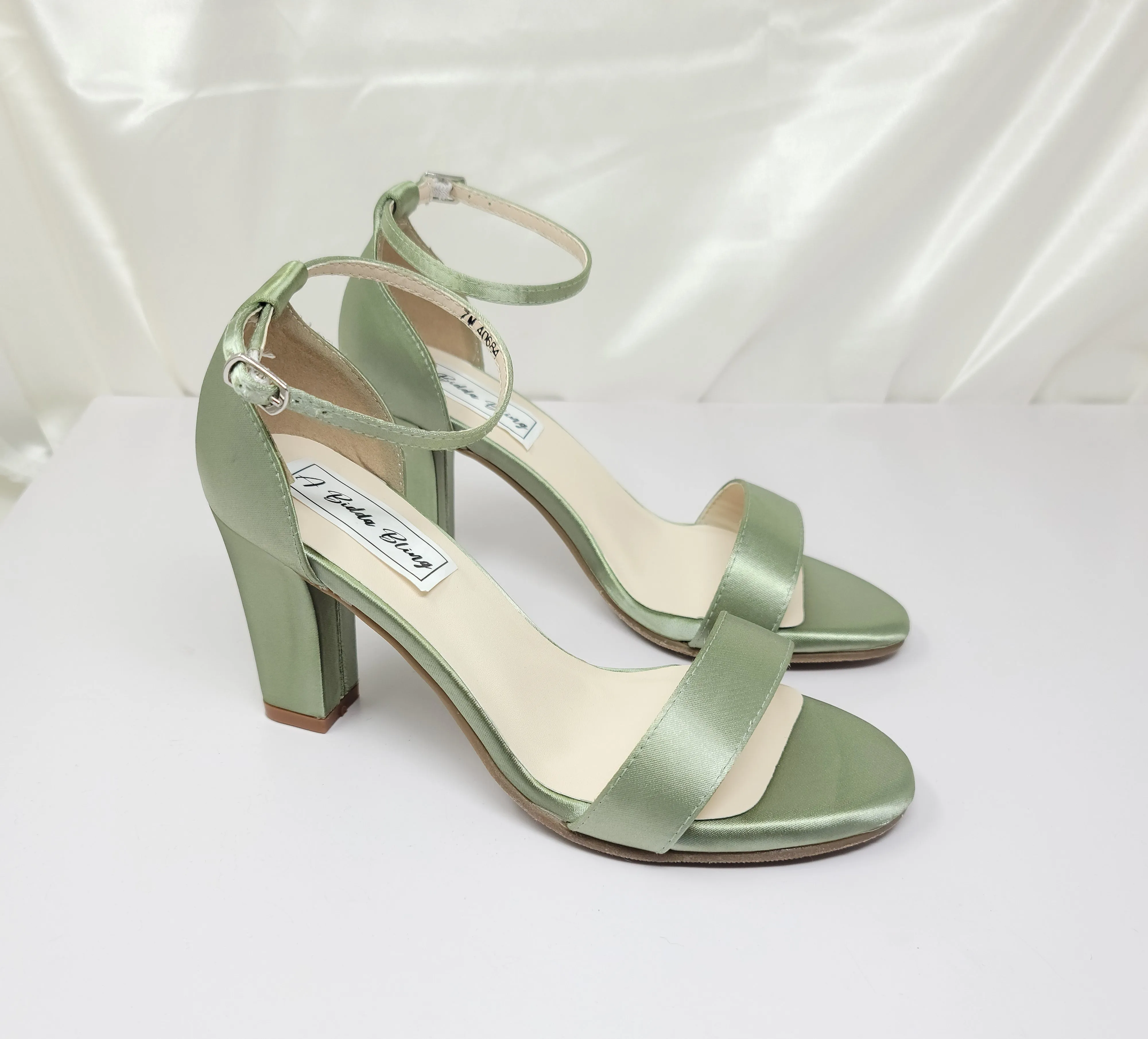 Sage Green Wedding Shoes with Block Heel Sage Green Bridesmaids Shoes