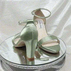 Sage Green Wedding Shoes with Block Heel Sage Green Bridesmaids Shoes
