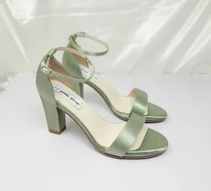 Sage Green Wedding Shoes with Block Heel Sage Green Bridesmaids Shoes