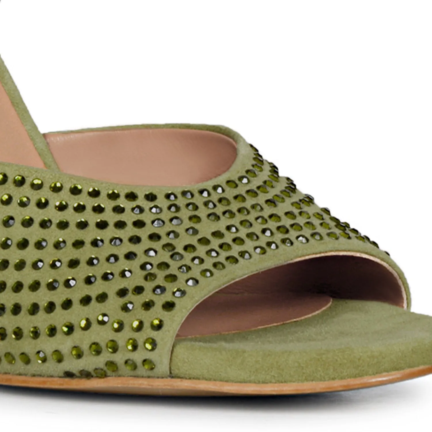 Saint Alyssa Stud Embellished safari Leather Block Heels