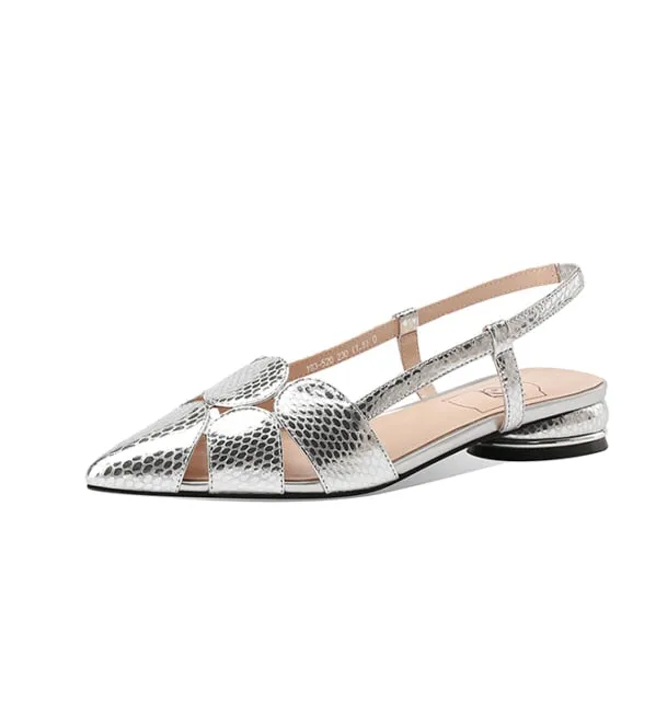 Sandals ladies thick heel low heel pointed