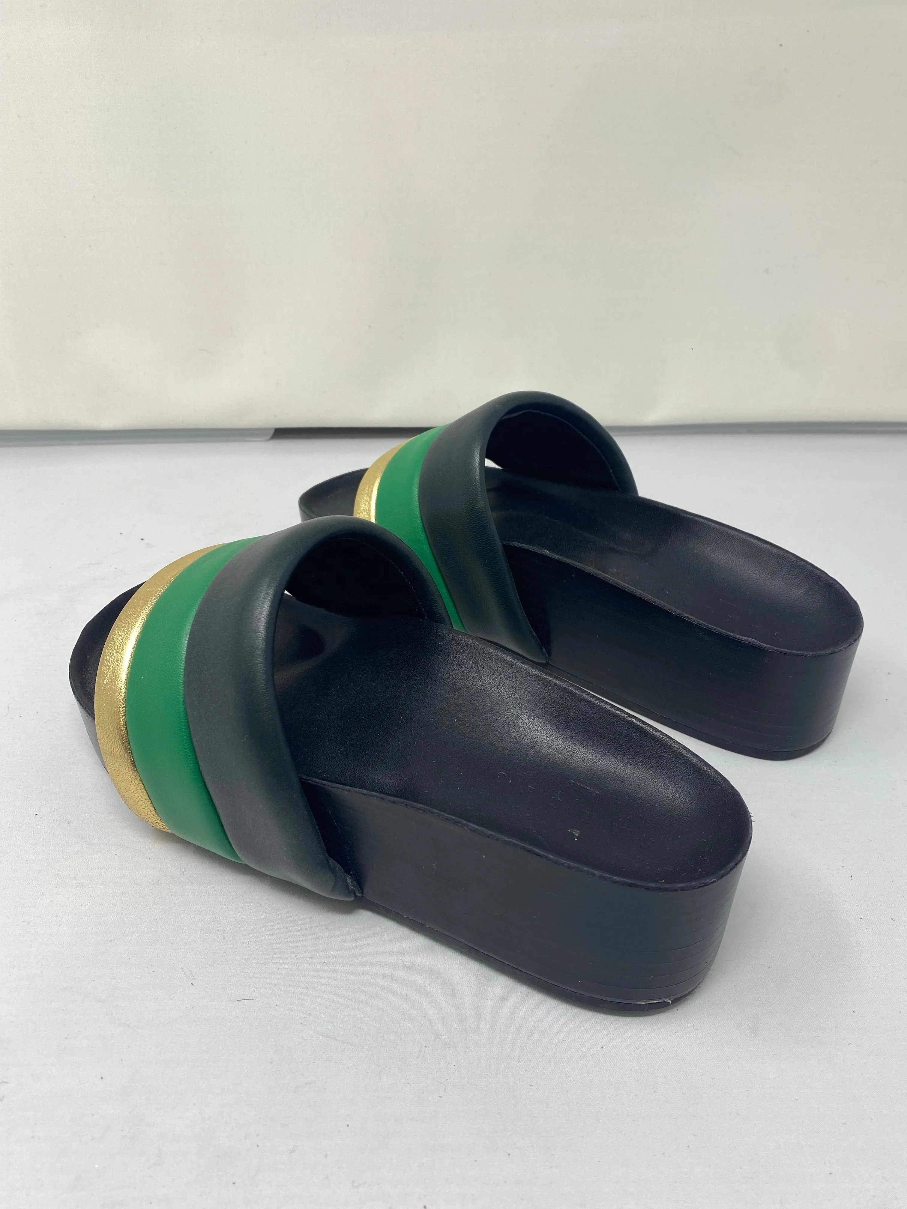 Sandro Paris Black Green and Gold Slide