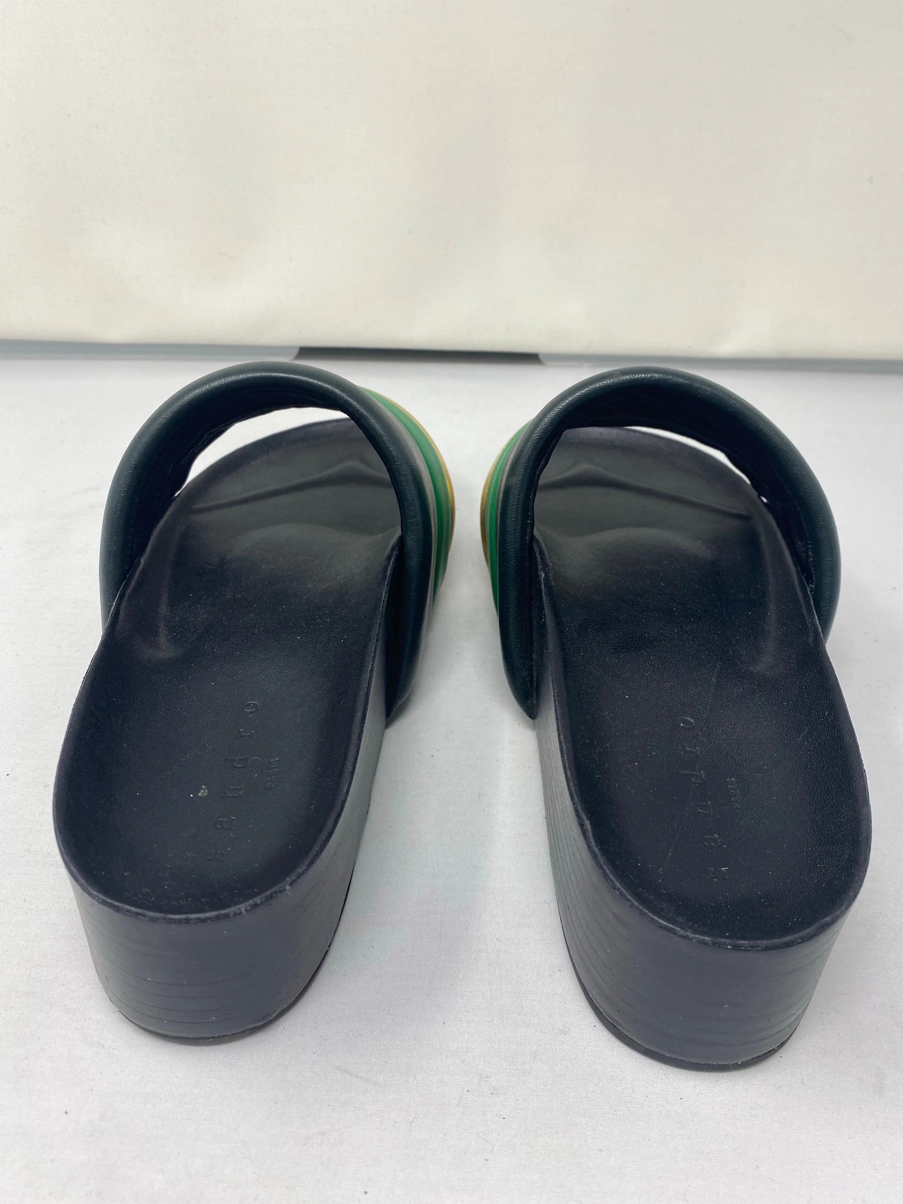 Sandro Paris Black Green and Gold Slide