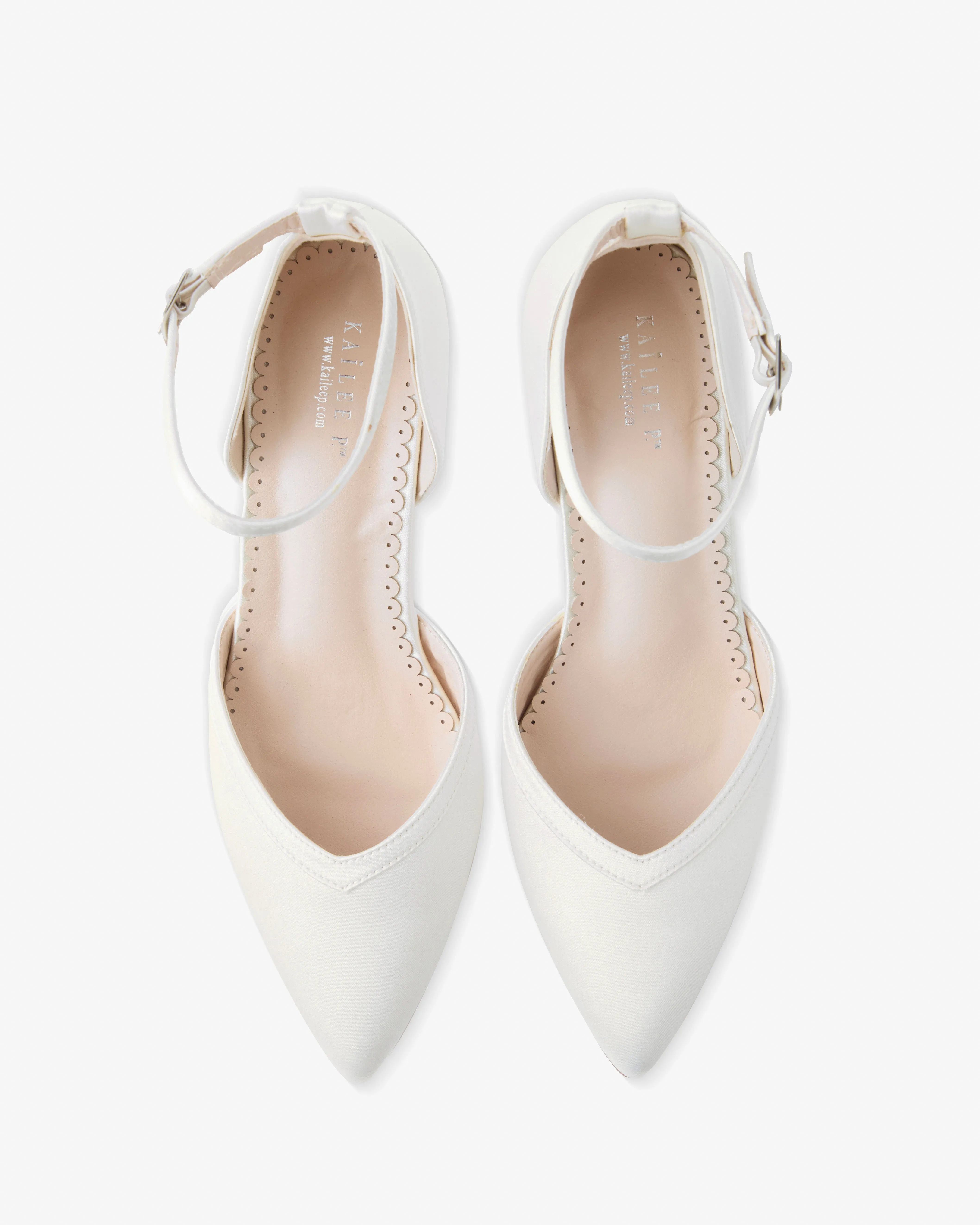 Satin Block Heels Wedding Shoes
