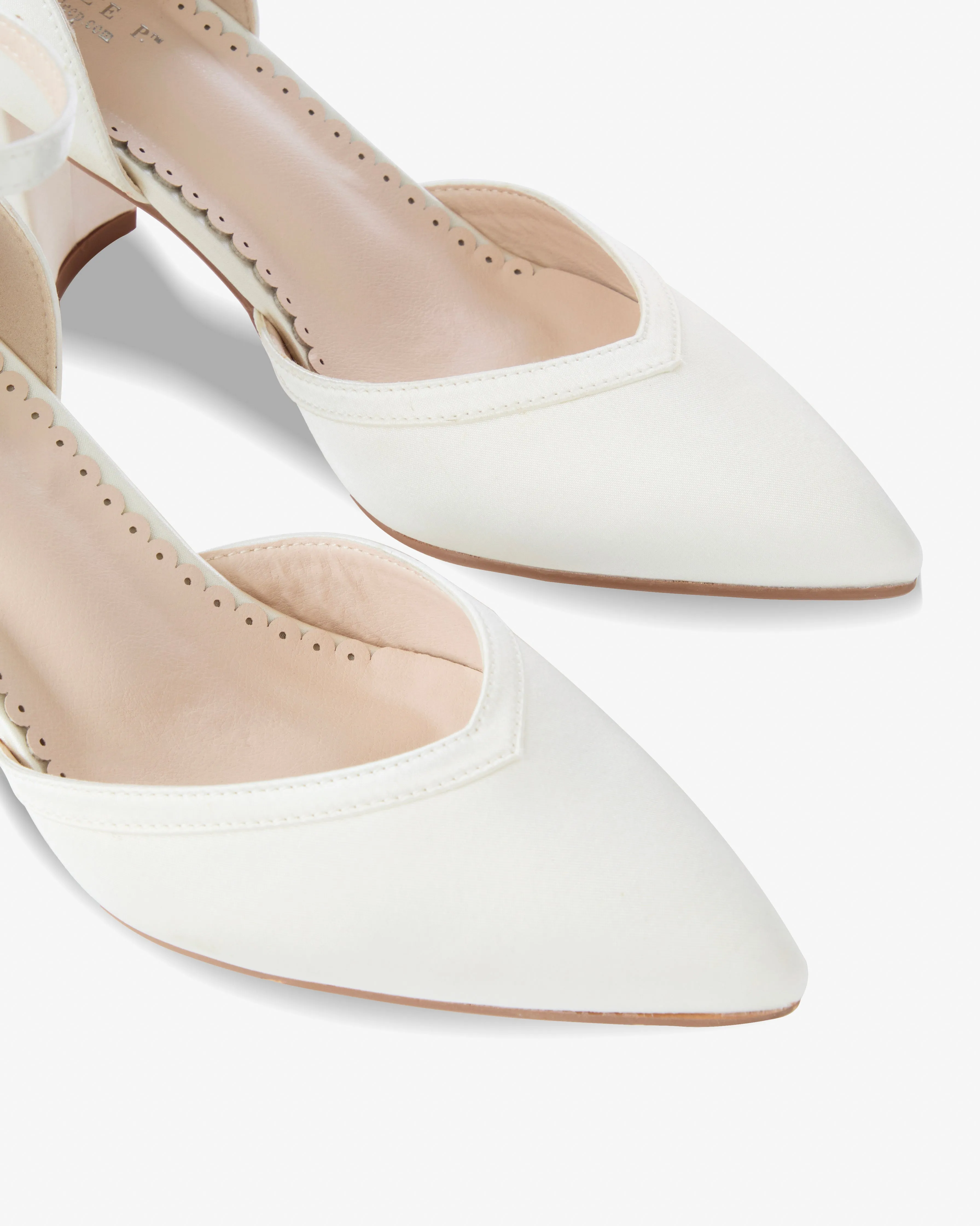 Satin Block Heels Wedding Shoes
