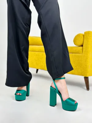 Satin Block Platform Heel