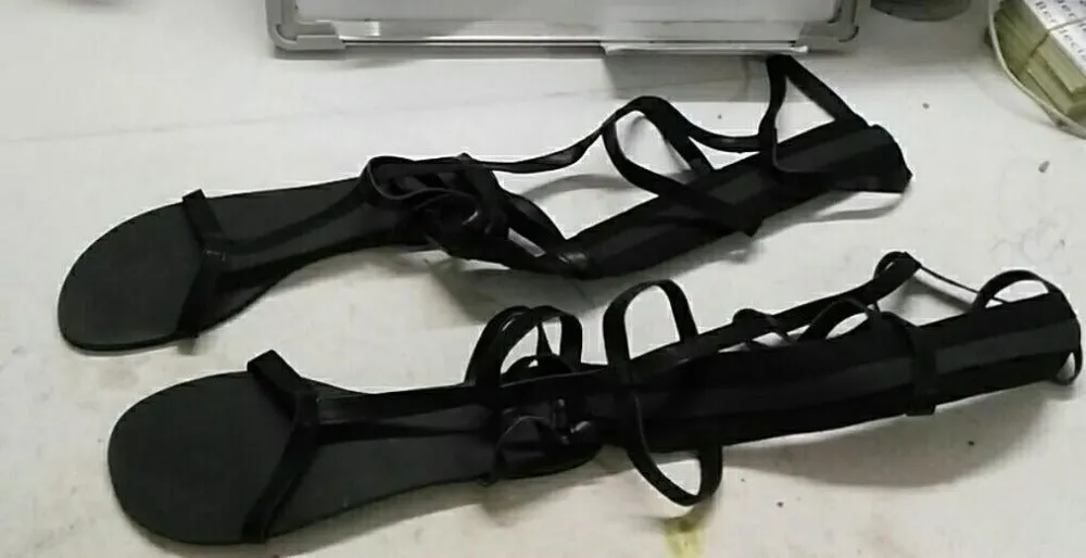 Sexy Open Toe Ankle Buckle Ladies Flat Sandals Knee High Gladiator Shoes