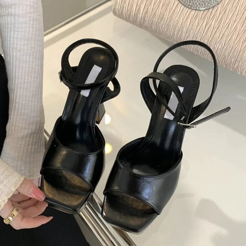 Sexy Silver Ankle Strap Sandals Women Summer Fashion Open Toe Platform High Heels