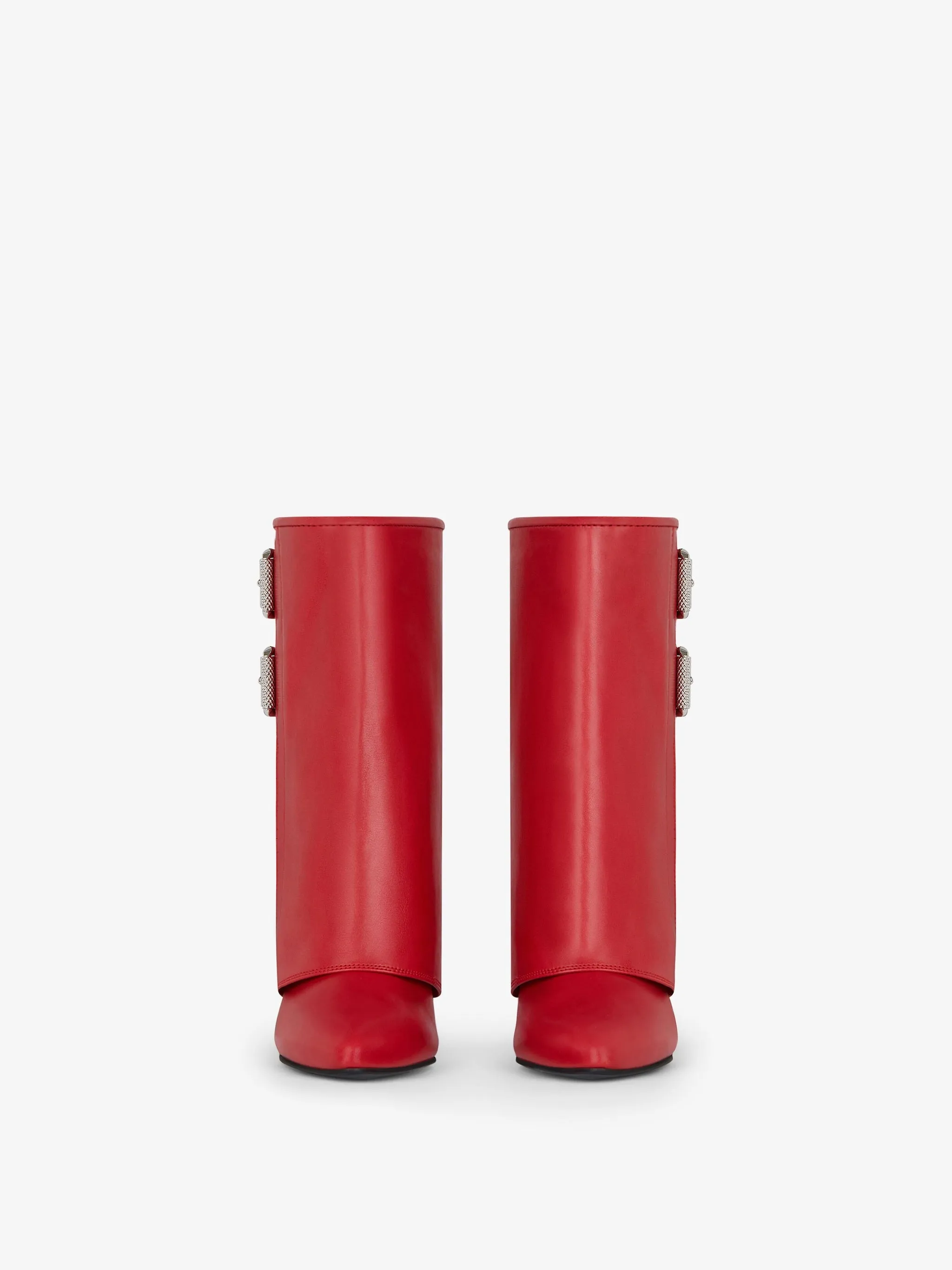 Shark Lock Buckles Ankle Boots In Leather