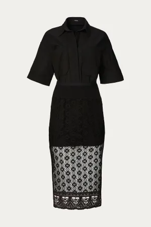 SHIRT AND CROCHET LACE SKIRT SET