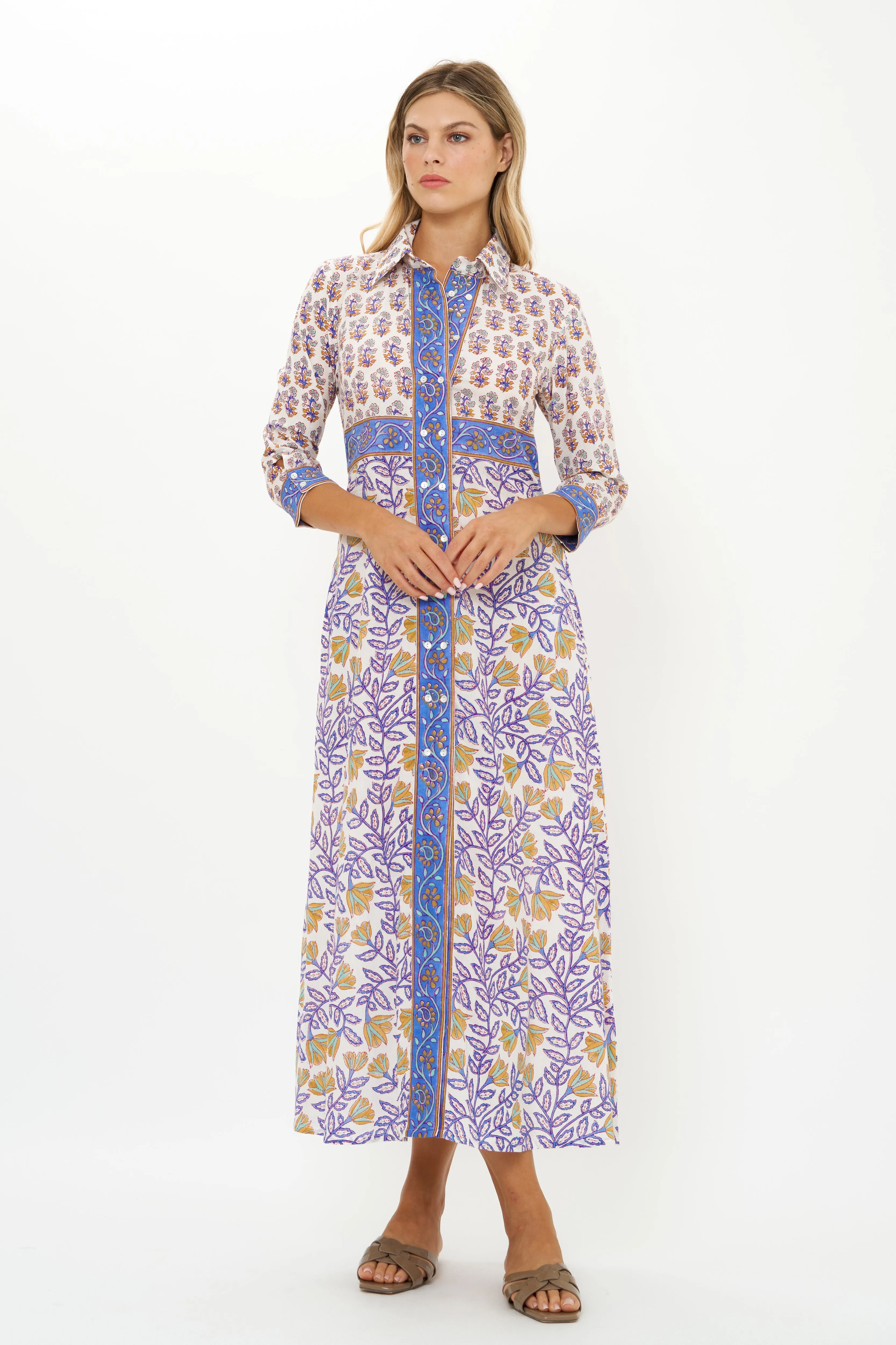 Shirt Dress Maxi- Napa Blue